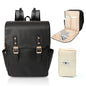 miss fong Diaper Bag Backpack Baby Diaper Bag for baby boy and girls, Leather Baby Bag with 13 diaper bag organizing pouches, Changing Pad, Stroller Straps and 4 Insulated Pockets(Black)