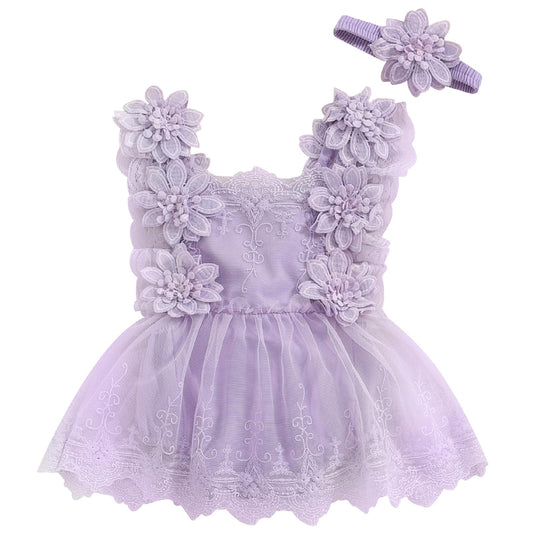 Mubineo Baby Girl Summer Clothes Lace Romper Skirt Dress Princess Outfits Sleeveless Flower Newborn Outfit