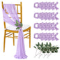 QueenDream Light Blue Sashes Chair Aisle Decorations: 24 Pack Baby Shower Chair Cover 8FT Long Tulle Draping Fabric Wedding Reception Church