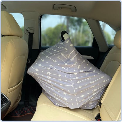 Car Seat Covers Canopy Cover - Multi-use Cover Carseat Canopy, Breathable Breastfeeding Cover, Car Seat Covers for Bbies, Boys & Girls Shower Gifts (Dark Blue Dinosaur)