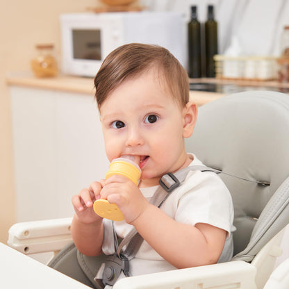 Smily Mia Freezer Teether for Babies 12-18Months,Freezable Ice Cream Toy for 6-12Months Babies,Cold Water Soother for 3-6Months for Teething Pian Relief,Cream White