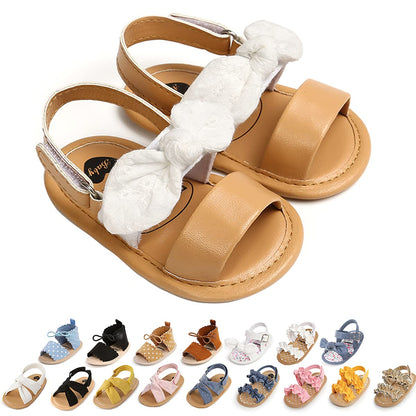 Ohwawadi Baby Boys Girls Sandals Soft Sole Summer Infant Wedding Dress Flat Shoes Beach Sandal Newborn Crib Shoes First Walkers