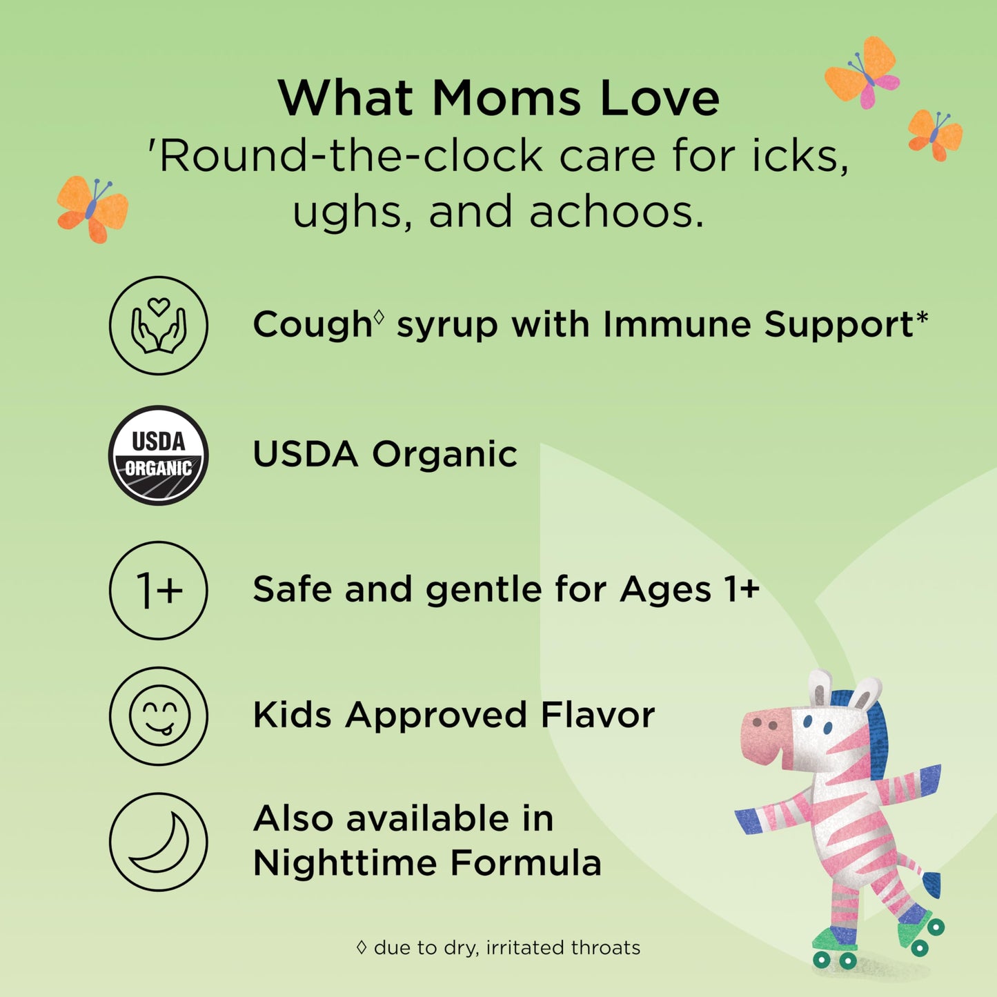 Hyland's Kids Nighttime Organic Cough Syrup and Immune Support with Agave, Elderberry and Pomegranate, Soothes Cough, and Supports Immunity, 4 Fl. Oz.
