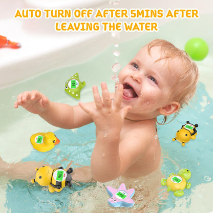 Baby Bath Thermometer, Digital Water Temperature Thermometers with 3 Color Backlit and Temperature Warning, Safety Bath Tube Thermometers Floating Toy for Infant, Toddler