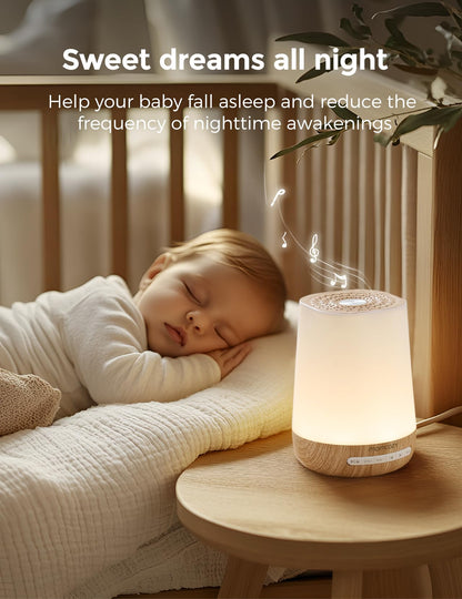 Baby Sound Machine, Momcozy White Noise Machine for Baby Sleeping with Night Light, Toddler Sleep Trainer with 34 Soothing Sounds, Timer, App Remote Control, Personal Sleep Routine(Green)