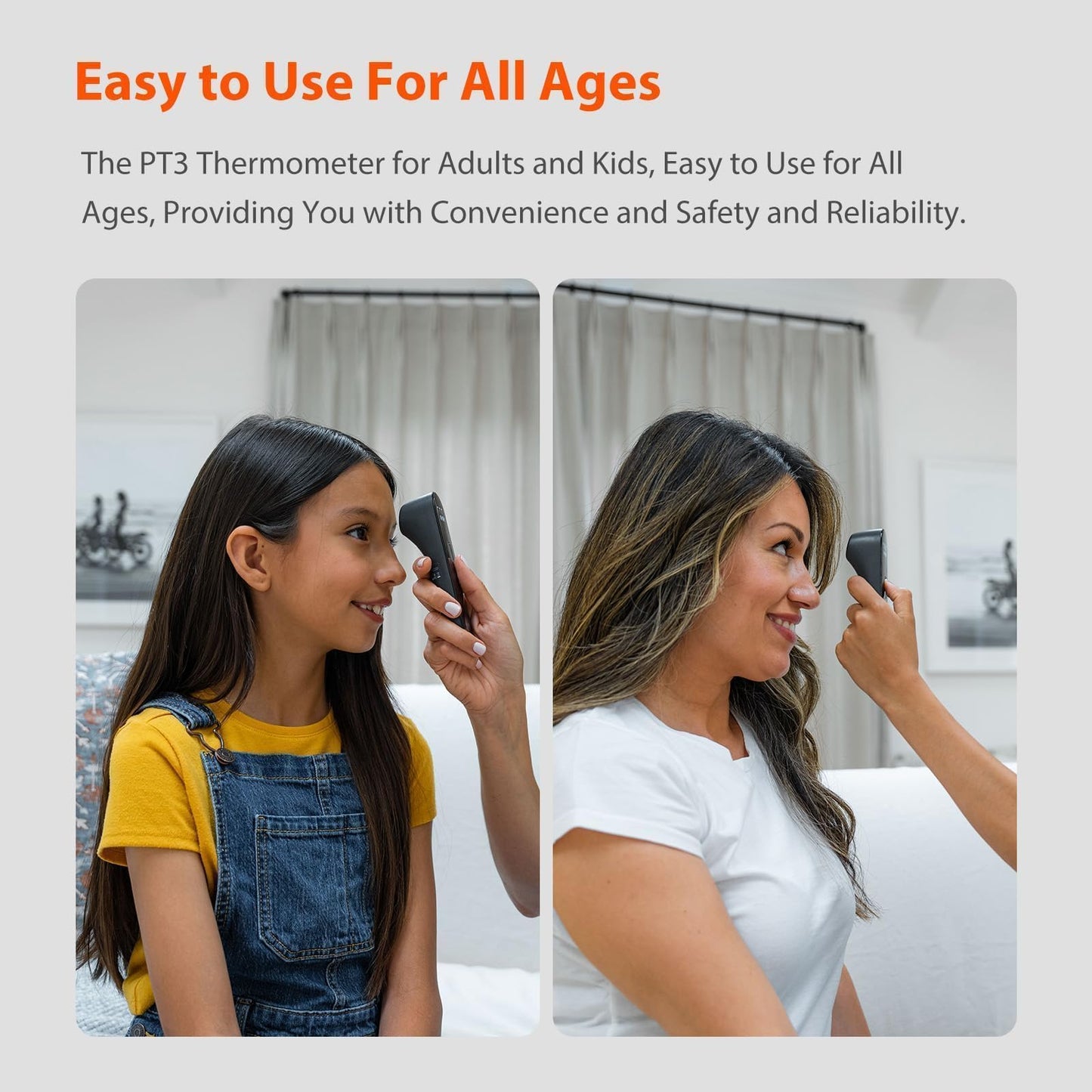 iHealth No-Touch Forehead Thermometer for Adults, Kids, Babies - FSA HSA Eligible, 3 Ultra-Sensitive Sensors, Quiet Vibration Feedback, Digital Large LED Digits, Easy to Use for Home & Nurses, PT3