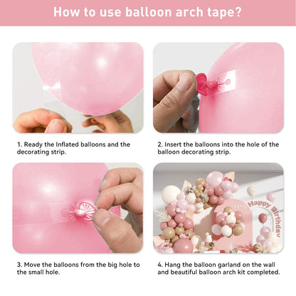 Dusty Pink Brown Balloon Arch Kit, Double Stuffed Blush Brown Cream Beige Nude Tan Pink Balloons Boho Balloon Garland Kit for Birthday Baby Shower Wedding Bridal Shower Gender Reveal Party Decoration