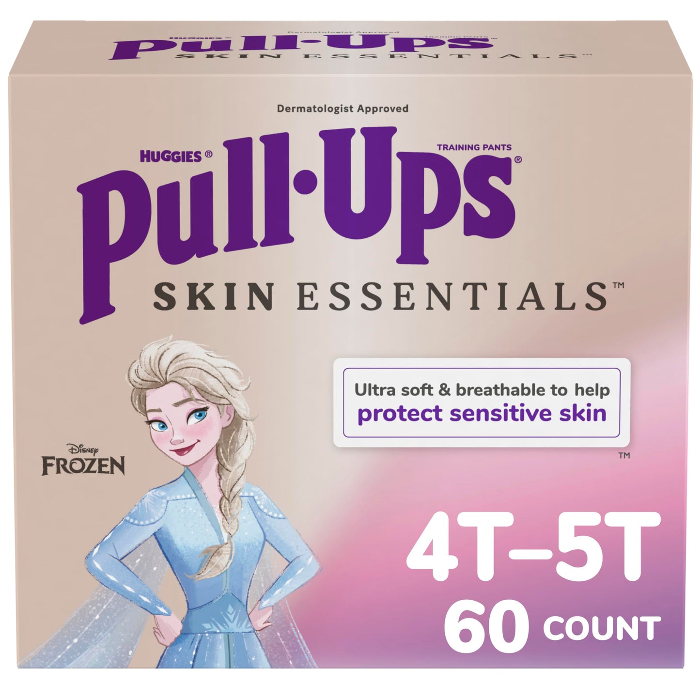 Pull-Ups Girls' Skin Essentials Potty Training Pants, Training Underwear, 2T-3T (16-34 lbs), 124 Ct (4 Packs of 31)