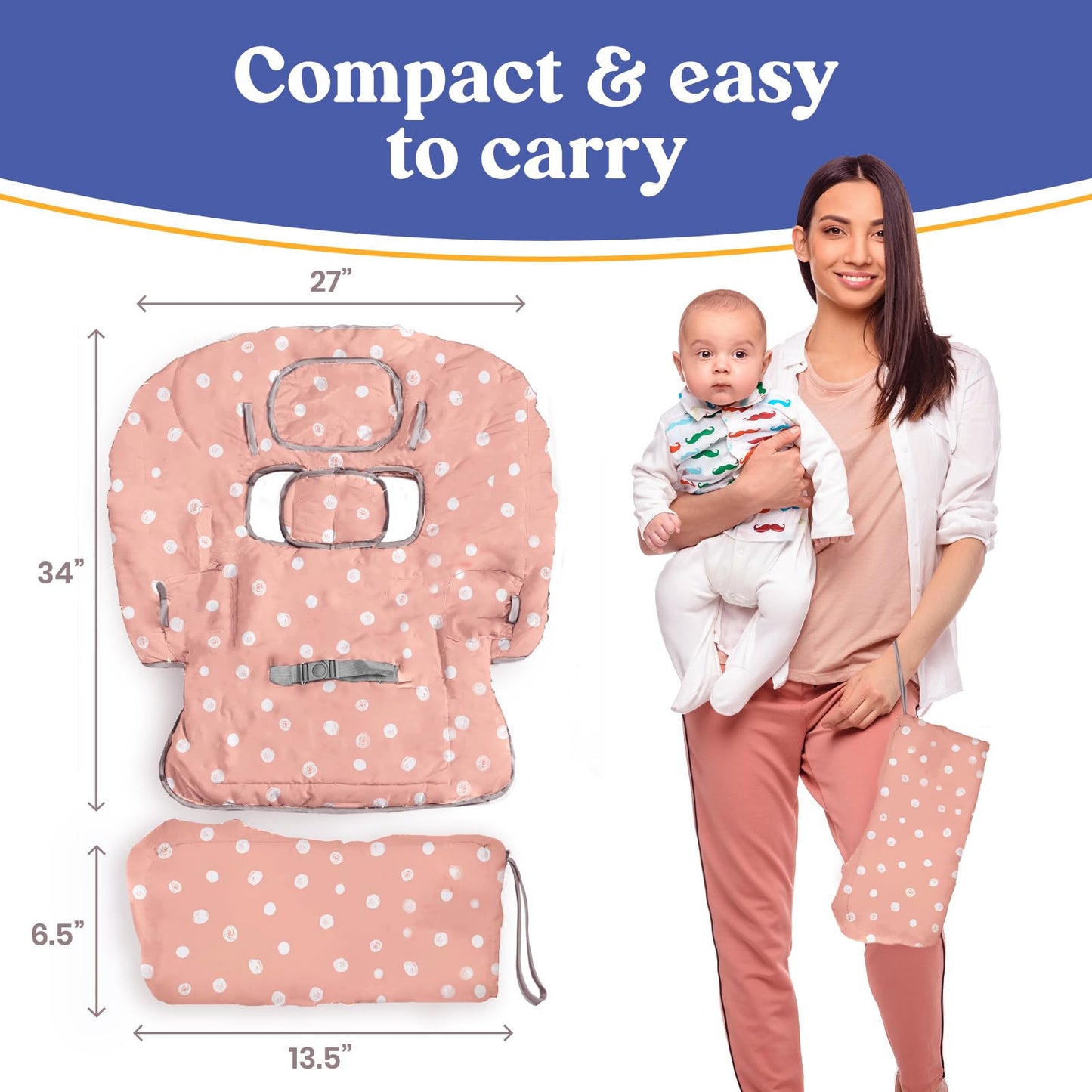 Shopping Cart Cover for Baby PILLANI, High Chair Cover for Restaurant Seat, Grocery Cart Cover for Baby Girl and Boy, Cotton Buggy Covers for Babies, Toddler Shopping Cart Cover