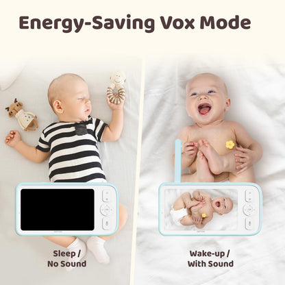 NETVUE Upgraded Baby Camera Monitor Video - 5000mAh Baby Monitor with Camera and Audio, 5" Display, 4 in 1 Bracket Meets The Needs in All Scenarios, Smart Phone App, Cry Detection