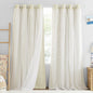 NICETOWN Nursery Curtains for Kids, Farmhouse Blackout Curtain Panels for Bedroom, Double Layer Star Hollow-Out Grommet Aesthetic Living Room Toddler Window Curtains, 2 Pcs, W52 x L84, Biscotti Beige