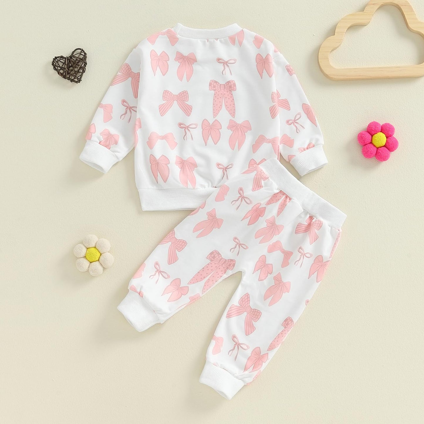 Mubineo Toddler Baby Girl Clothes Cute Long Sleeve Sweatshirt Sweatpant Outfits Fall Winter Tops Pant Outfit Sweatsuit