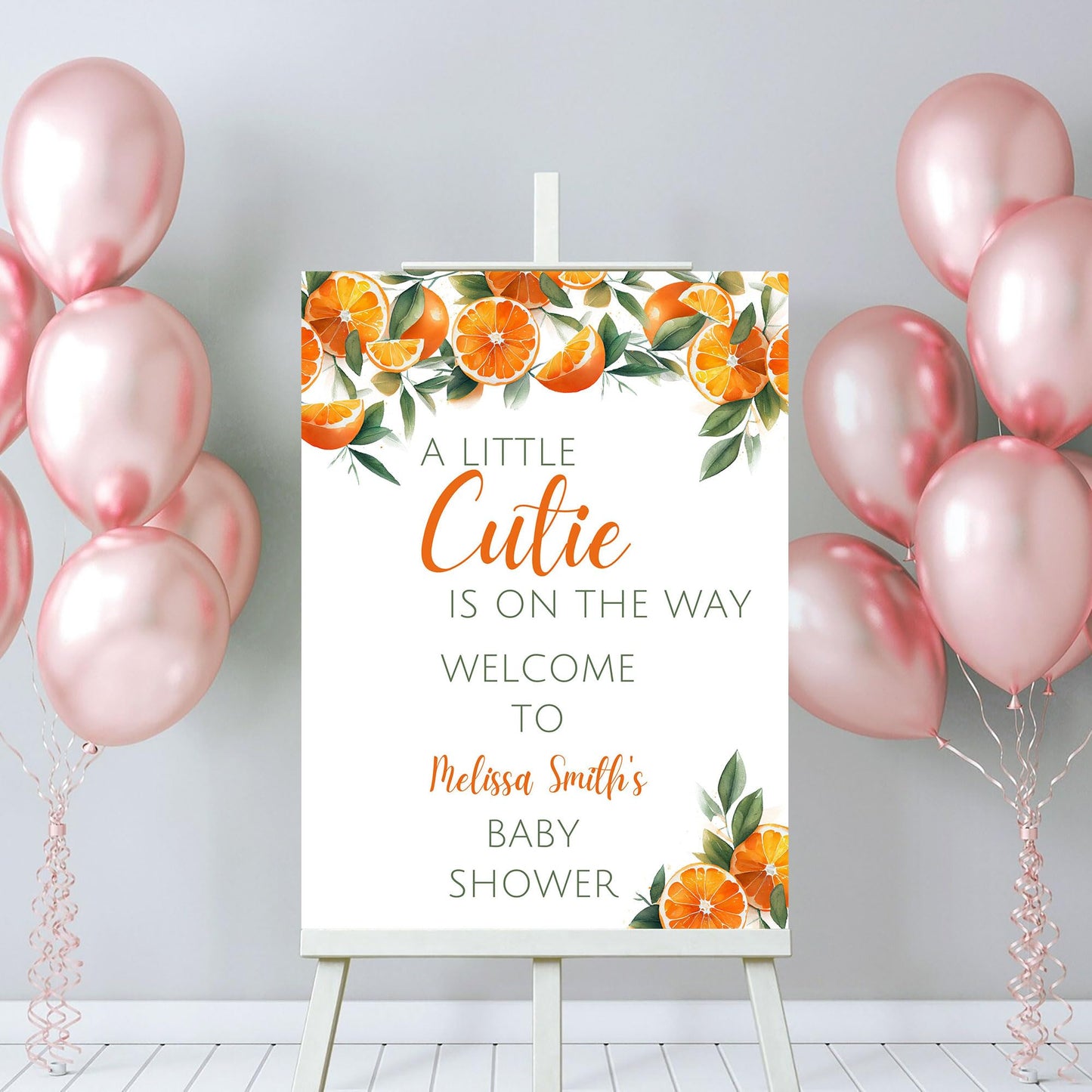 Personalized A Little Snowflake Is On The Way Welcome Sign, Pink, Girl, Winter Baby Shower Canvas