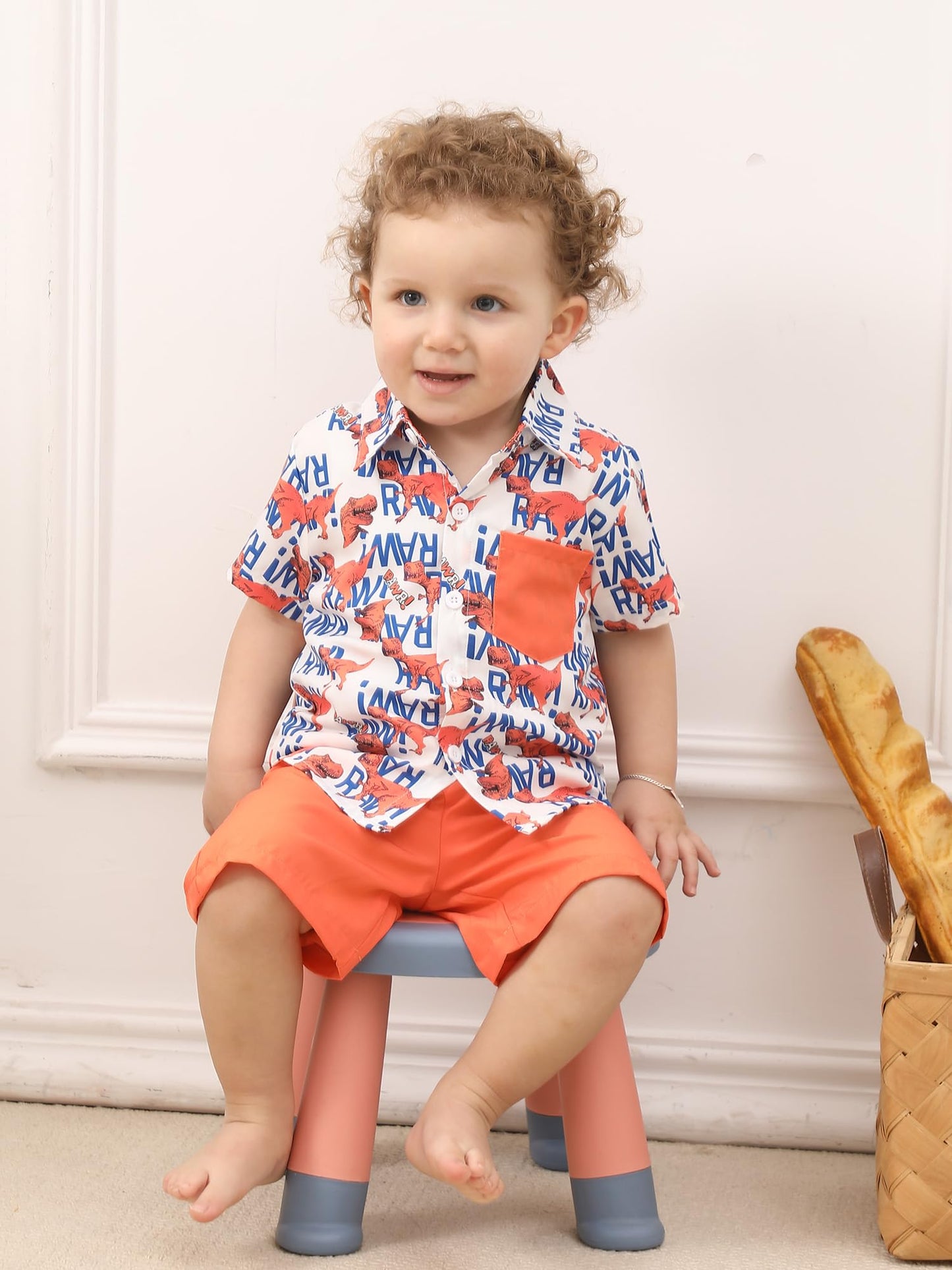 SUREPOCH Baby Boy Clothes Toddler Summer Outfits Short-sleeved Shirt Elastic Pants Two-piece Set Cute Baby Boy Outfits