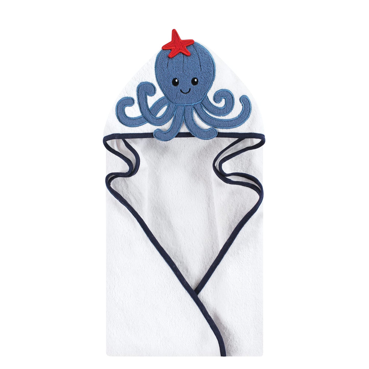 Hudson Baby Unisex Baby Cotton Animal Face Hooded Towel, Pretty Elephant, One Size