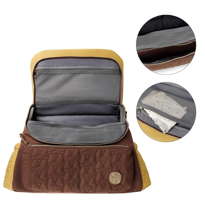 Lmbabter Diaper Bag Backpack Convertible Messenger Bag Travel Backpack Maternity Bags Stylish Baby Bag with Changing Pad for Mom (Brown)