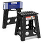 ACSTEP Folding Step Stool 9'' Tall Kids Step Stool Holds Up to 300 lb Plastic Foldable Step Stools for Kids Non-Slip Surface with Carry Handle Collapsible Stool for Home, Outdoor and Indoor(Black)