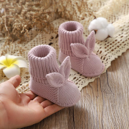 Baby Booties Newborn First Walkers Soft Knit Boots Warm Knitted Crib Shoes for Boy Girl Crochet Infant Sock