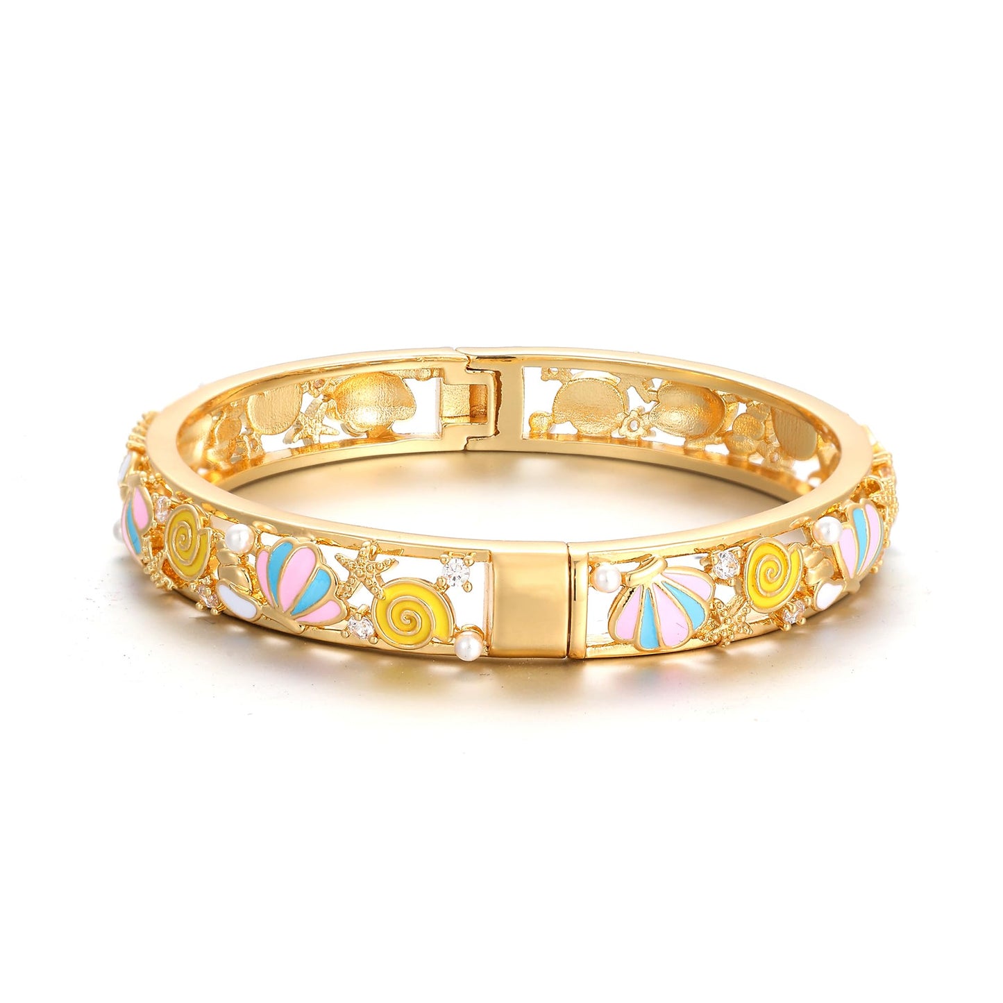 Ethlyn Gold Plated Colorful Openable Kids Baby Girls Bangles Bracelets Birthday Christmas Gifts Birthday Presents for children