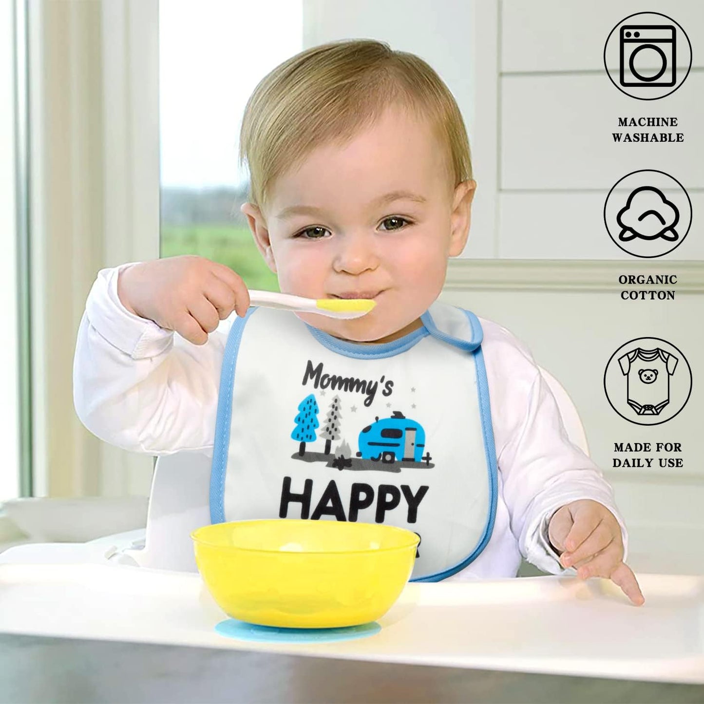 BWkoss 10Pcs Waterproof Baby Bibs Unisex Newborn Babies Food Bibs Baby Keepsake Birthday Gift for Drooling Feeding Eating Teething, 6-12 Months