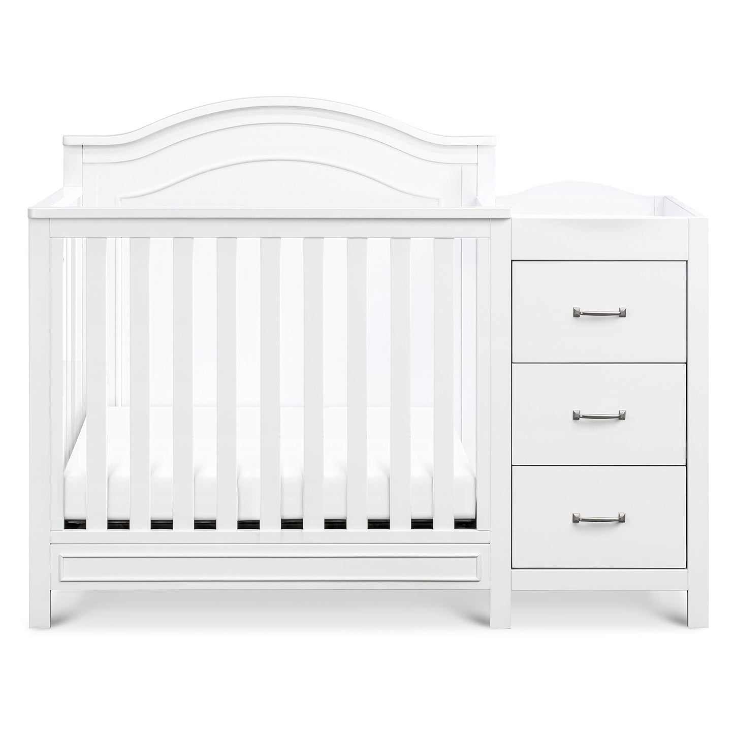 DaVinci Charlie 4-in-1 Convertible Mini Crib and Changer Combo in White, Greenguard Gold Certified
