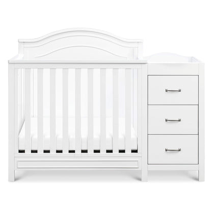 DaVinci Charlie 4-in-1 Convertible Mini Crib and Changer Combo in White, Greenguard Gold Certified