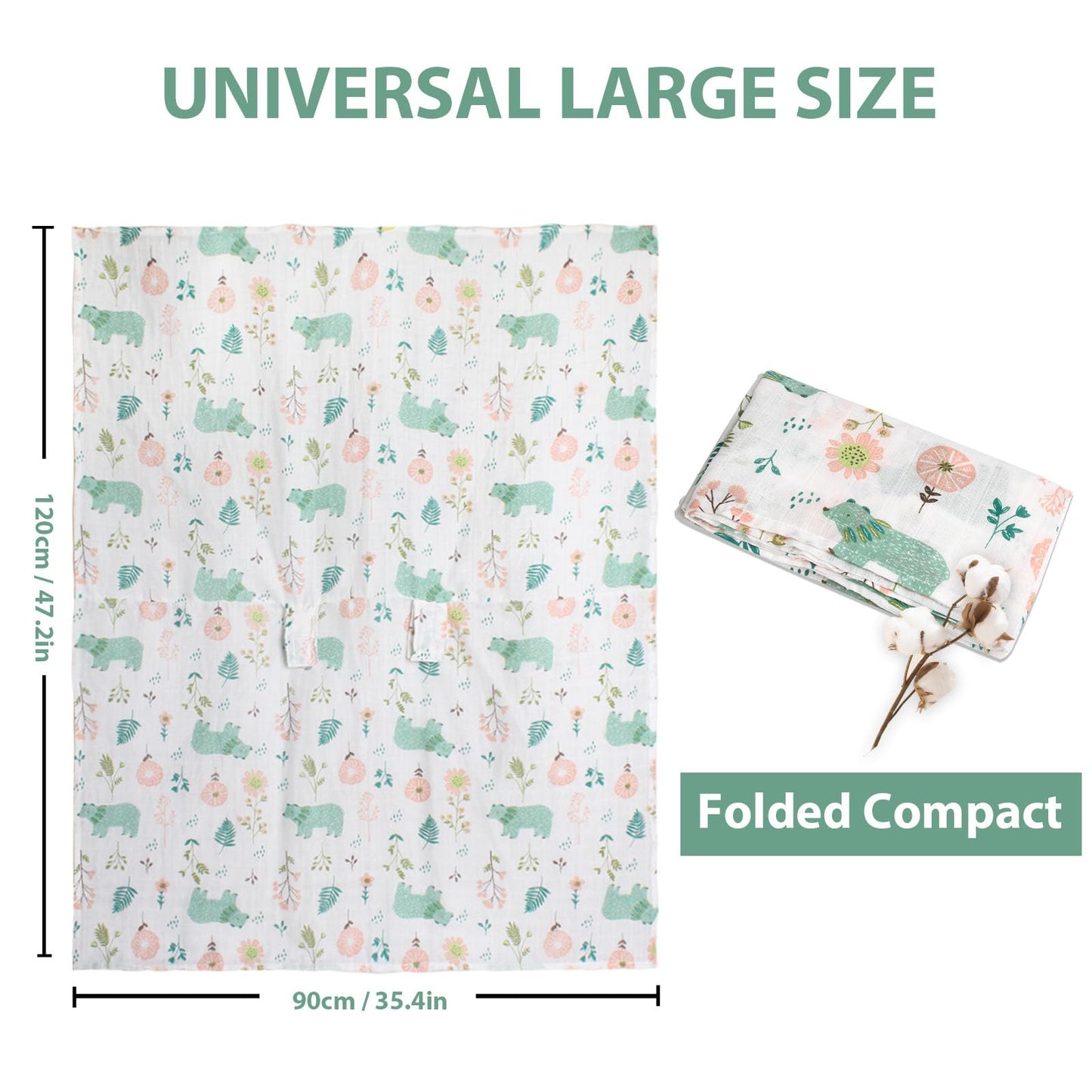 Muslin Baby Car Seat Cover, Breathable Infant Car Seat Cover Lightweight Carseat Canopy Covers for Babies, Universal Fit Stroller Cover for Summer Spring/Hot Days/Warm Weather