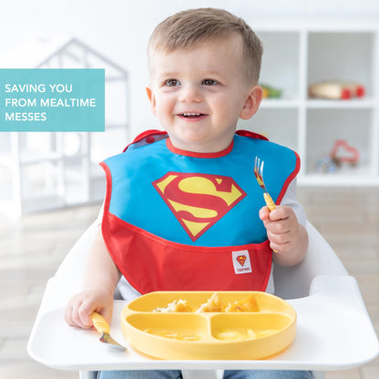 Bumkins Disney Bibs for Girl or Boy, SuperBib Baby and Toddler 6-24 Months, Essential Must Have for Eating, Feeding, Baby Led Weaning, Mess Saving Waterproof Soft Fabric, 3-pk Pooh Bear and Friends