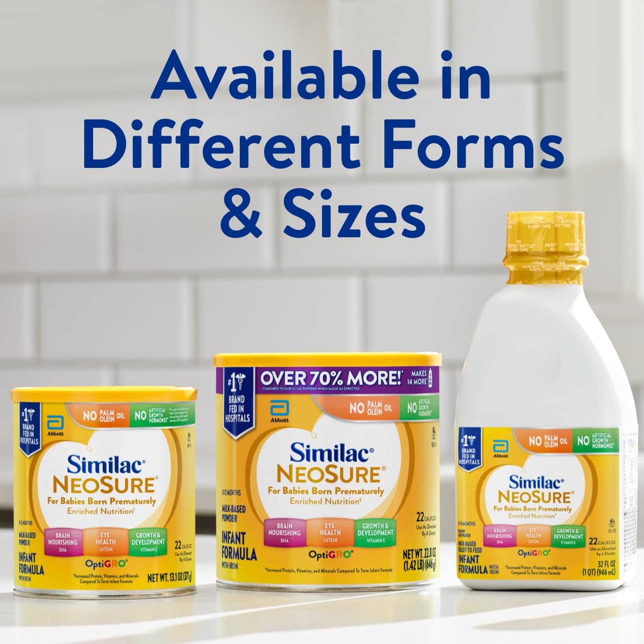 Similac NeoSure Premature Post-Discharge Infant Formula, Baby Formula Powder, 22.8-oz Value Can, Pack of 4