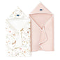 GRSSDER Baby Hooded Towel 2 Pack for Newborn, Super Soft Bath Towels with Original Design, Ultra Absorbent Knit Terry, Large Toddler Towels with Hood for Girls, Shower Gifts for Infant, 34"x 34"