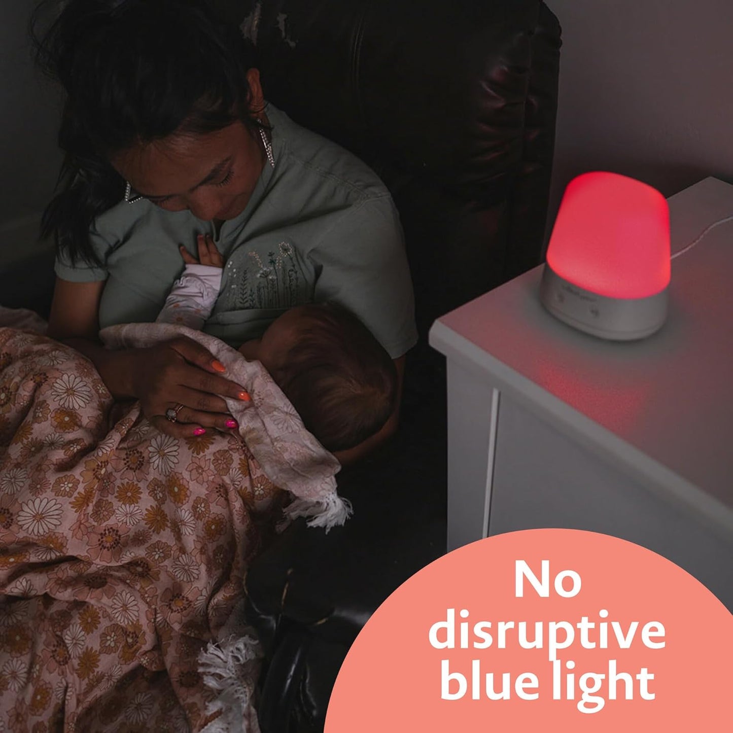 The First Years Sunset Baby Soother Night Light and Sound Machine - Red Kids Sleep Training Aid for Toddlers - Supports Natural Melatonin Production