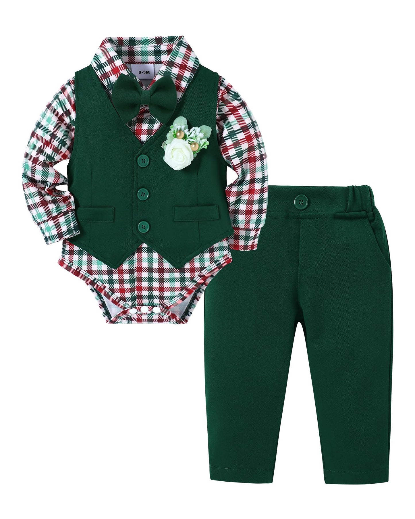 SANMIO Baby Boy Clothes Suits Infant Gentleman Outfit Collared Dress Shirt+Vest+Tie+Corsage+Pants 5Pcs Baby Suit Sets