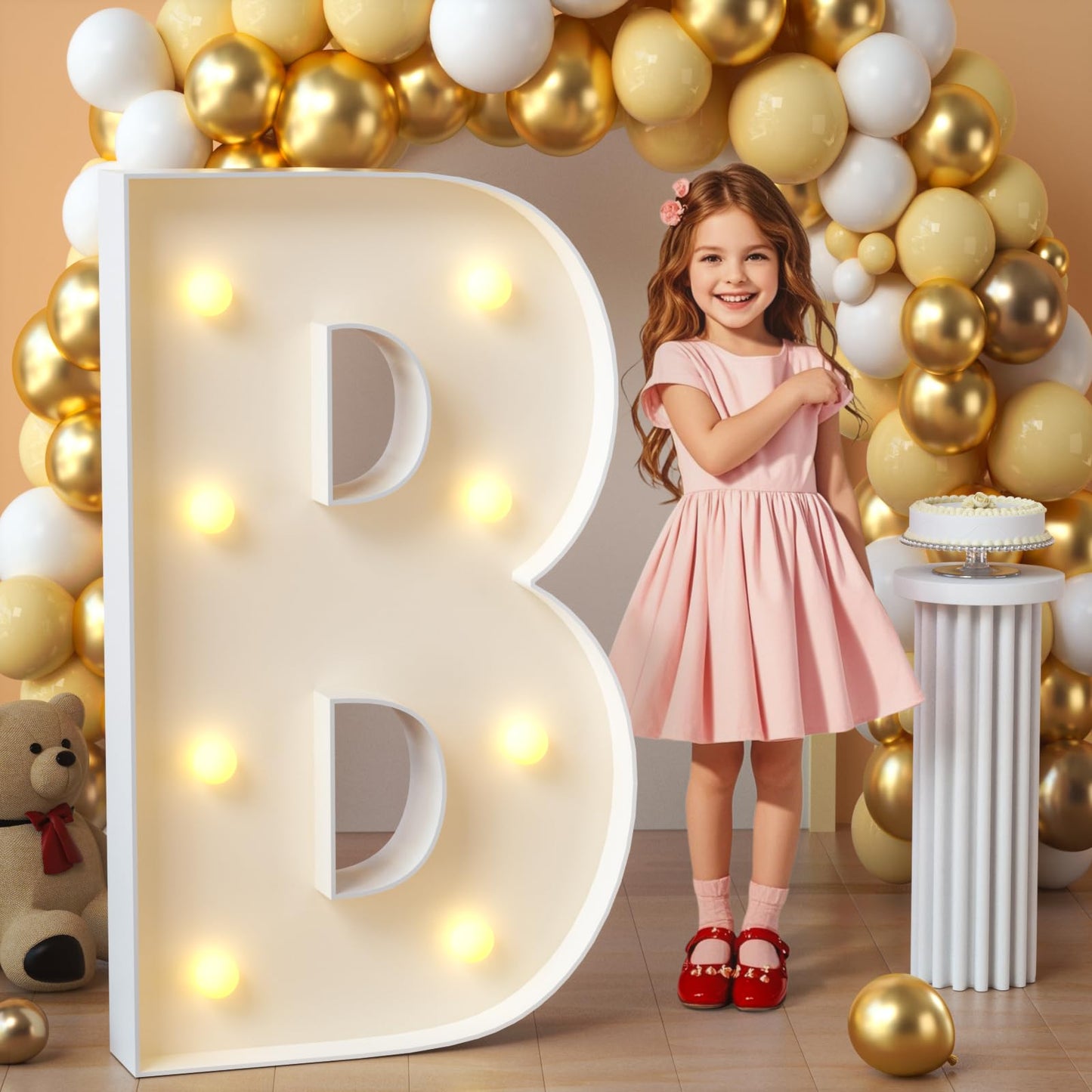 imprsv Marquee Light Up Letters, 3FT Mosaic Letters with Light for Baby Shower Graduation Party Decor, Large A for Engagement Wedding Party Decorations (Need to Assemble)