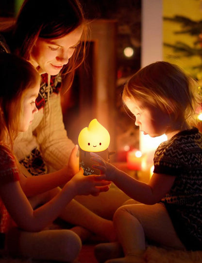 Cute Chibi Flame Lamp, Anime Cozy Lights, Retro Rechargeable Night Light, Decor, Cute Desk Accessories, Gifts