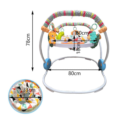 CAM2 Baby Bouncer Baby Jumpers Infant Activity Center with Music Lights Sounds, 360° Rotating Seat,Surrounded by 12 Different Types of Toys,Activity Center for 4 Month+,White