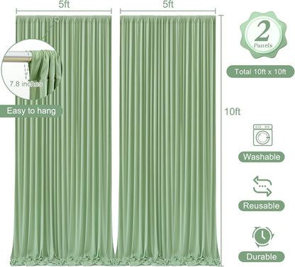 10x10ft Pink Backdrop Curtain with Lights String for Parties Wedding Wrinkle Free Soft Curtains Photo Backdrop Drapes for Girls Birthday Baby Shower Background Decorations 5x10ft, 2 Panels