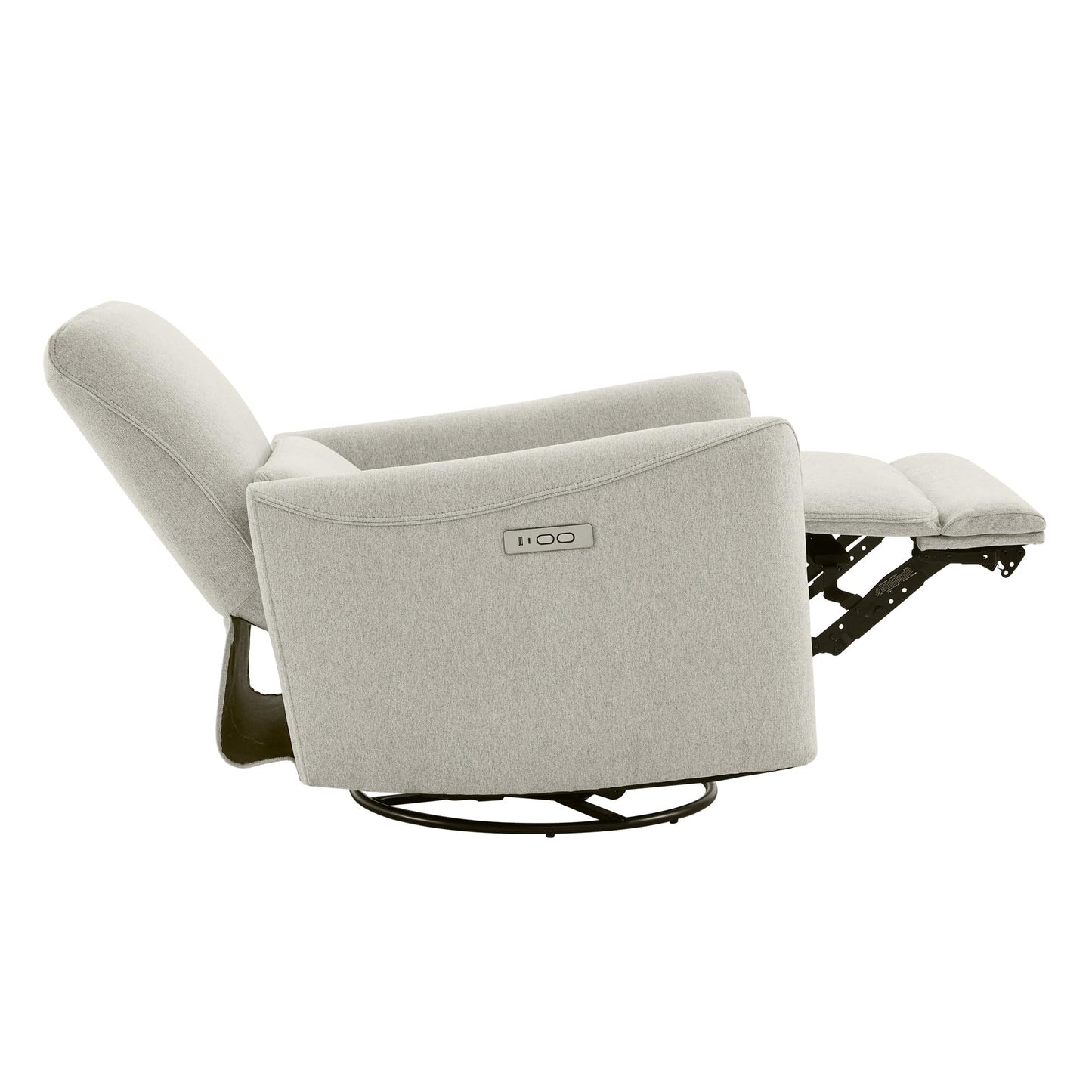 CHITA Power Recliner Chair Swivel Glider, FSC Certified Upholstered Living Room Nursery Reclining Sofa Chair with Lumbar Support, Linen