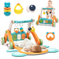 2 in 1 Baby Gym with Walker,Baby Play Mat with 4 Infant Learning Sensory,Double-Sided Multifunctional Removable Play Piano Panel,Sit-to-Stand Learning Walker for 0-24 Months Boy Girl [White]