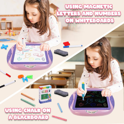 Gift for 1-2 Year Old Girls, Toddler Girl Toys with Magnetic Letters and Numbers, Learning and Educational Toys for 1 2 Year Old, Girls Birthday Christmas Gifts (Unicorn Pink)