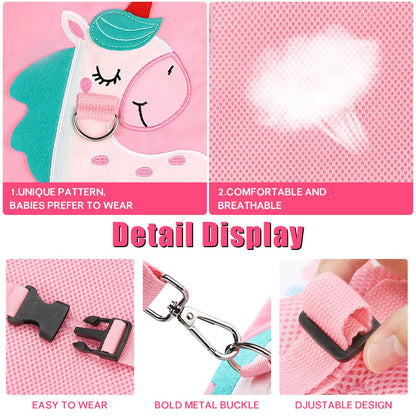Toddler Leash-Baby Walking Safty Harness and Child Anti Lost Wrist Link for Girls/Boys Travel (Pink)