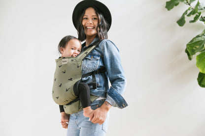Baby Tula Lite Compact Baby Carrier, Ultra Compact and Lightweight, Travel, Convenient Carry Pouch, Ergonomic and Multiple Posisitions for 12-30 pounds, Soar