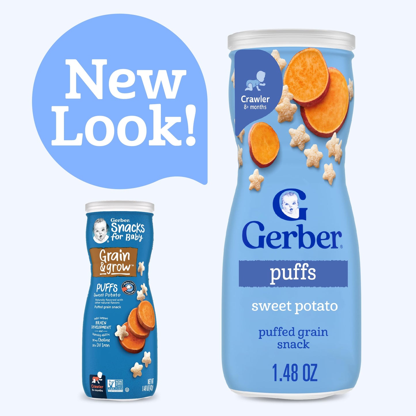 Gerber Baby Snacks Puffs Variety Pack, Banana & Strawberry Apple, 1.48 Ounce - 2 count of four packs, Package may vary, 1.48 Ounce (Pack of 8)