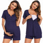 Ekouaer Women's Maternity Nursing Pajama Sets Short Sleeve Postpartum Pajamas Breastfeeding Pregnancy Clothes