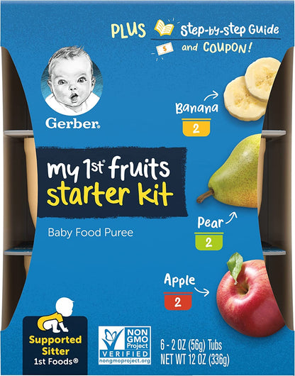 Gerber Organic Baby Food Starter Kit Variety Pack (Assorted Veggie, Pack of 4)
