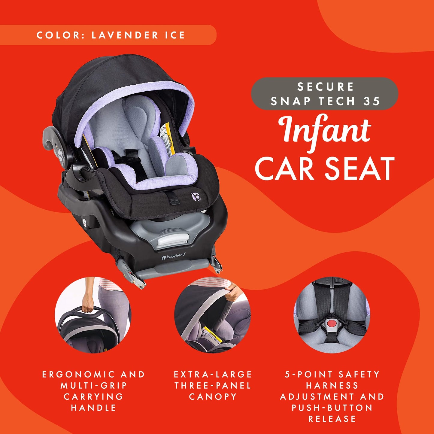 Baby Trend Secure-Lift Infant Car Seat, Dash Black
