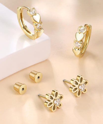 Stainless Steel Hypoallergenic Earrings for Girls Toddler Kids Baby Screw Flat Back Stud Earrings Set for Teen Jewelry
