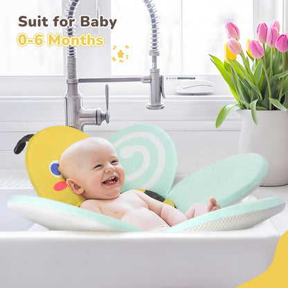 Baby Bath Flower for Sink, Non-Slip Flower Bathtub for Infants 0-6 Months, Soft Baby Sink Bath Cushion for Babies Bath Time, Newborns Bath Essentials Must Haves-Butterfly