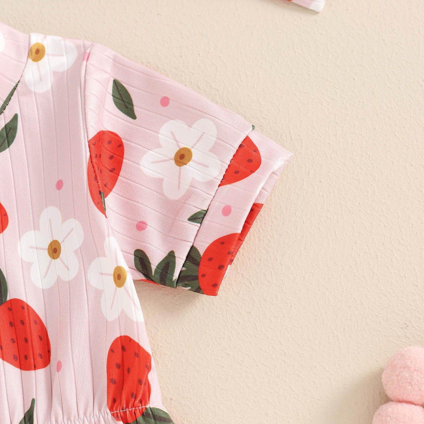 Baby Girl Summer Clothes Ribbed Short Sleeve Romper Solid Color Bodysuits Bow Headband Outfit Newborn Girl Jumpsuit