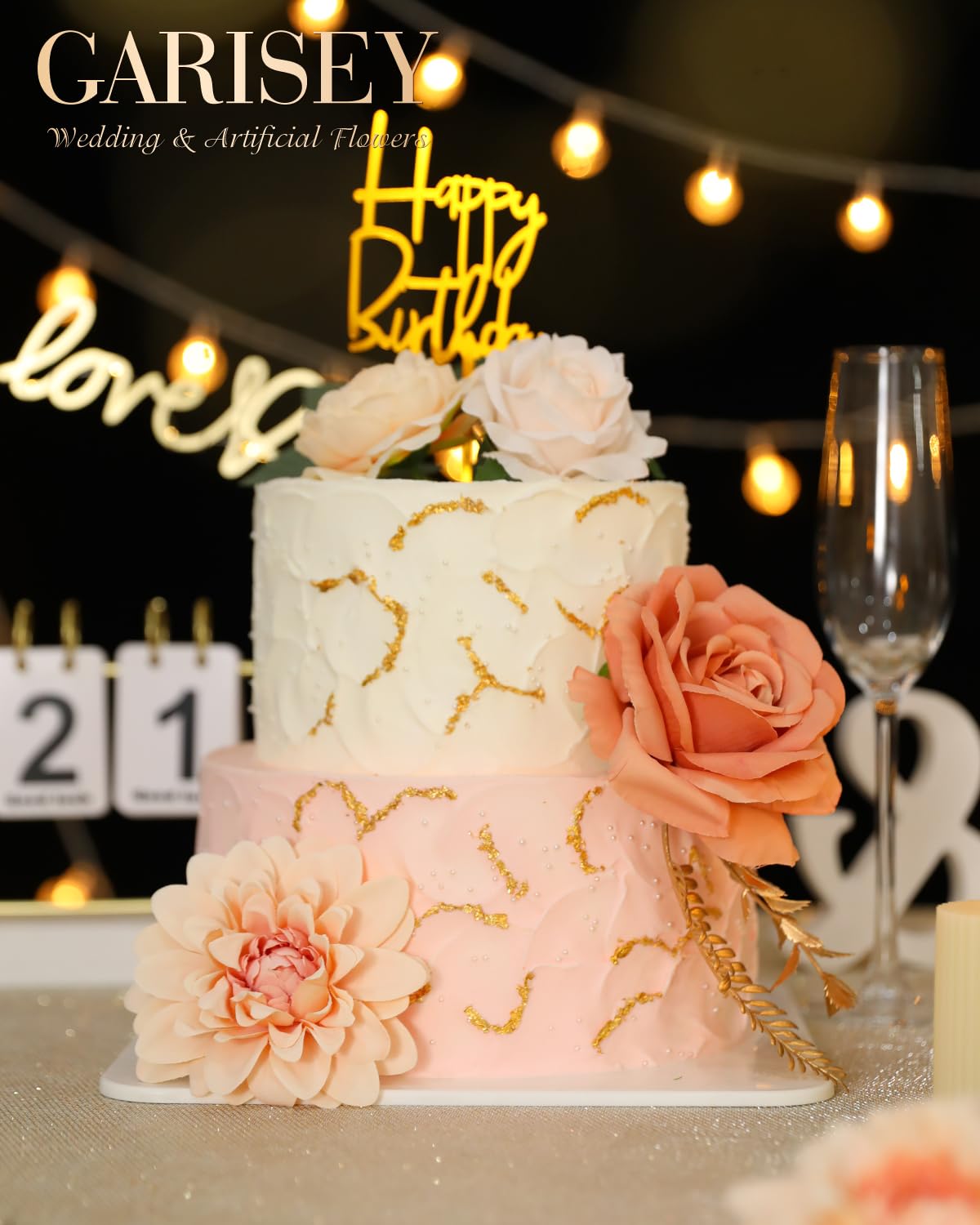 Artificial Flowers Combo for DIY Wedding Bouquets Combo Centerpieces Arrangements Party Bridal Baby Shower Home Decorations-Blush Pink