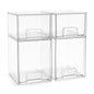 Sorbus Acrylic Storage Containers - 2 Pack, Stackable Storage Bins Set for Bathroom Organization - Clear Acrylic Drawer Organizers - Makeup Case Pull-Out Drawers (7.6’’ and 4.4’’ Tall)